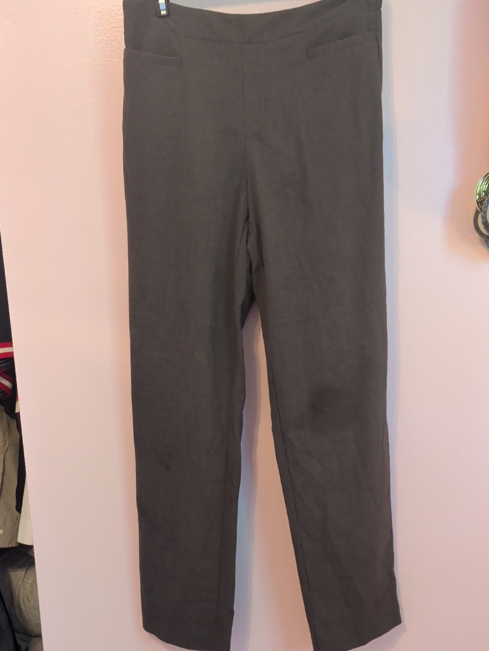 Women's Time and Tru Charcoal Straight-Leg Dress Pants